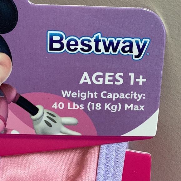 Bestway pink Disney Minnie Mouse life jacket. Size S/M. Up to 40 pounds - Picture 5 of 9